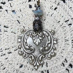 vintage victorian heart necklace pendant-1