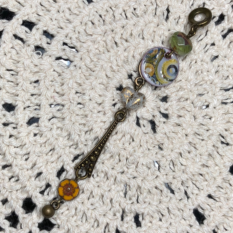 celestial gardens, enameled necklace pendant