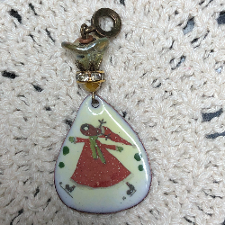 vintage festive moose enameled necklace pendant