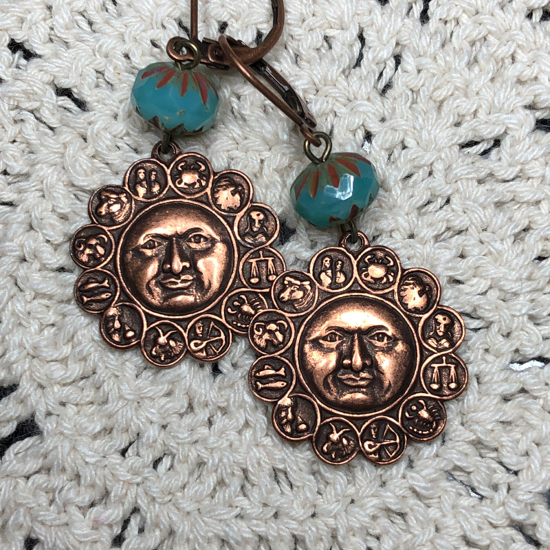 secrets the sun holds, copper earrings