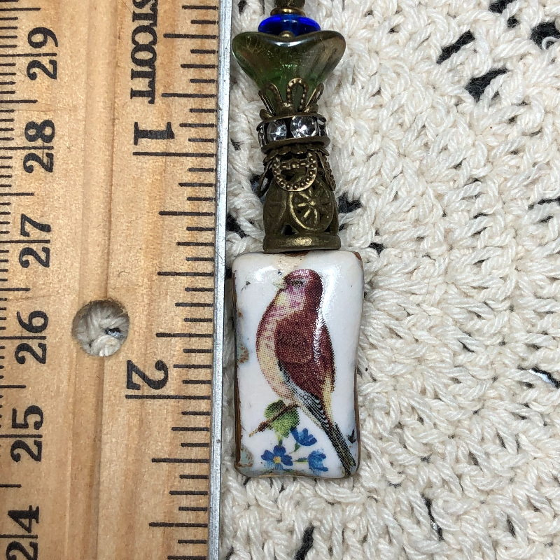 bringing in spring vintage ceramic necklace pendant
