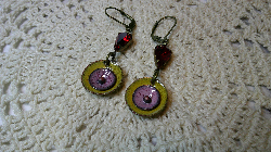 earrings-a saucer full of secrets-golden glow & vintage rose