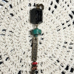 peace centered black tourmaline & turquoise necklace pendant