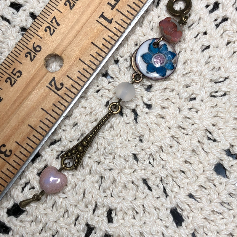 star flower, enameled flos necklace pendant