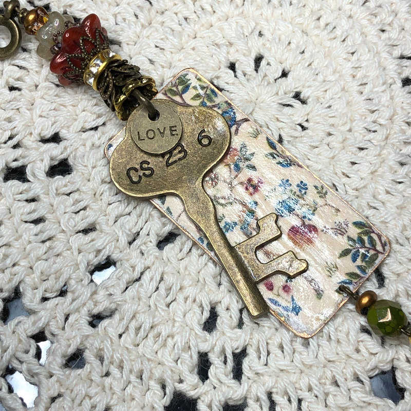 angelic guardians vintage key  necklace pendant