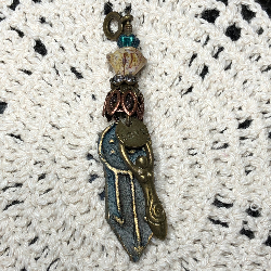 dream catcher goddess, kiln fired necklace pendant