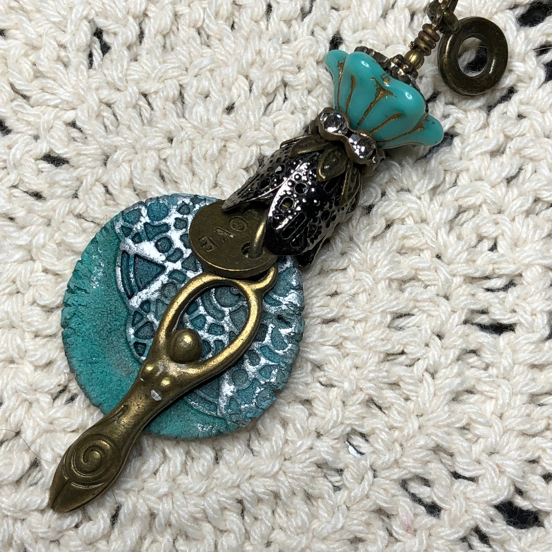 ocean goddess kiln fired necklace pendant