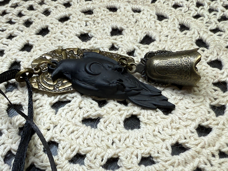 black raven necklace