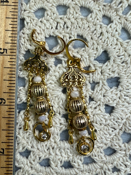 vintage estate chandelier roman goddess earrings