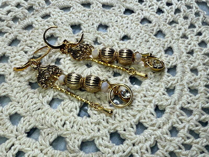 vintage estate chandelier roman goddess earrings