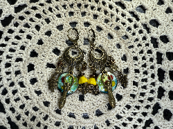 bee-goddess enameled chandelier charming earrings