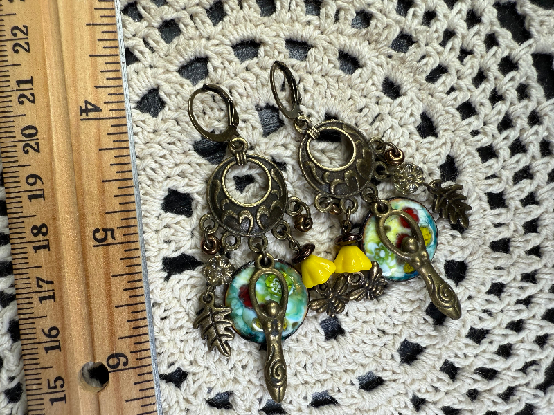 bee-goddess enameled chandelier charming earrings