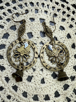 bronze bird, charming earrings
