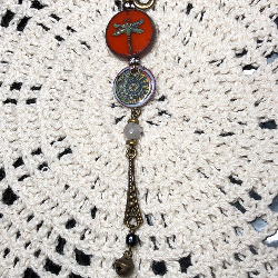 dragonfly dreams, dragonfly & enameled necklace pendant