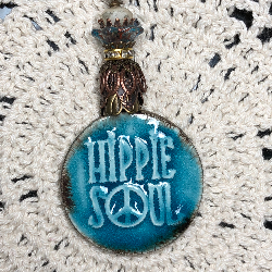 hippie soul- artisan ceramic necklace pendant