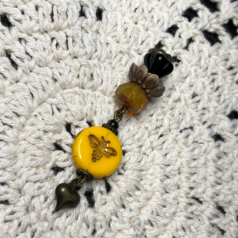bee-ing of golden rod necklace pendant