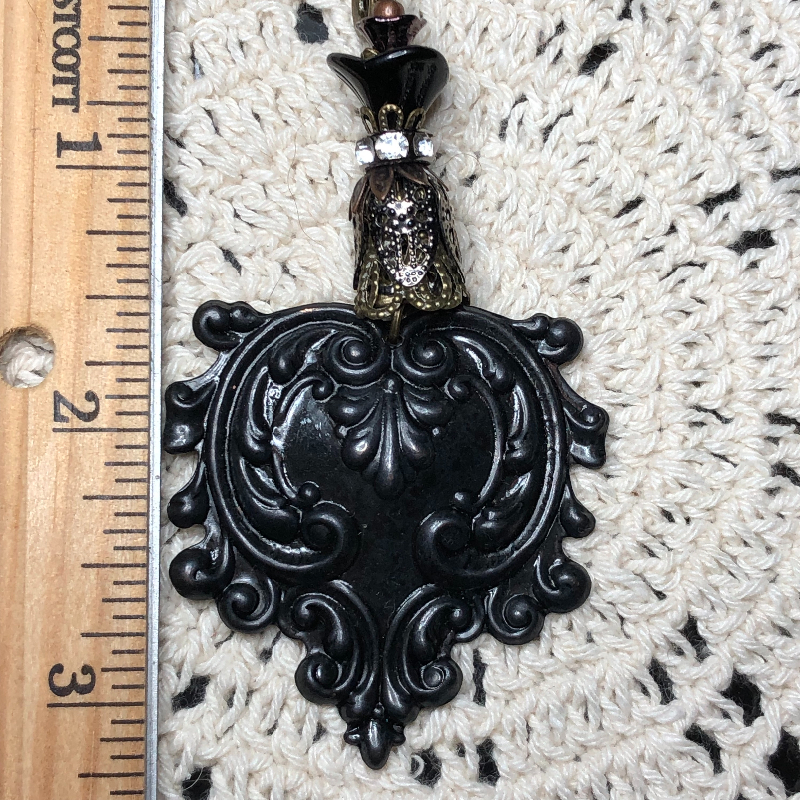 vintage victorian heart necklace pendant-3