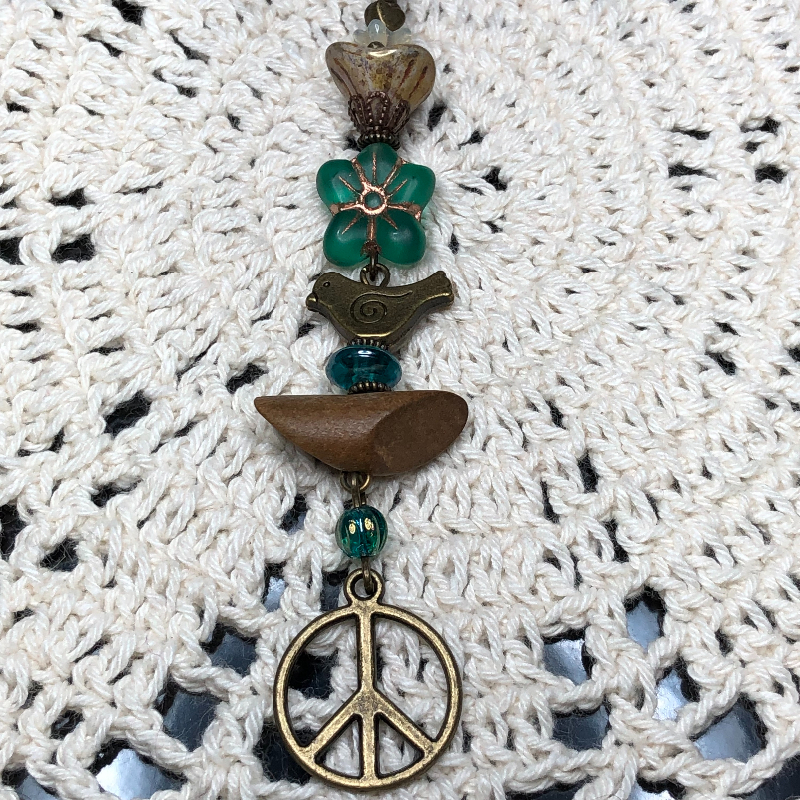 woodstock peace bird necklace pendant