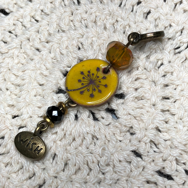 make a wish, enameled dandelion necklace pendant-12