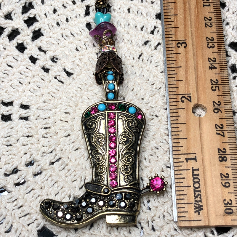 rhinestone stepping necklace pendant