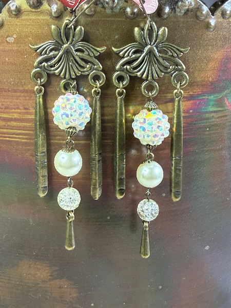 vintage estate ball drop trio, roaring 20's earrings