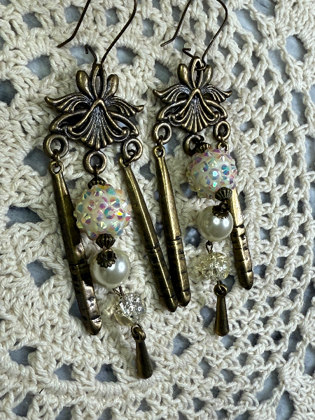 vintage estate ball drop trio, roaring 20's earrings
