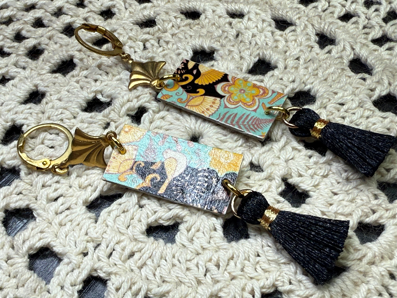 art-board bird earrings