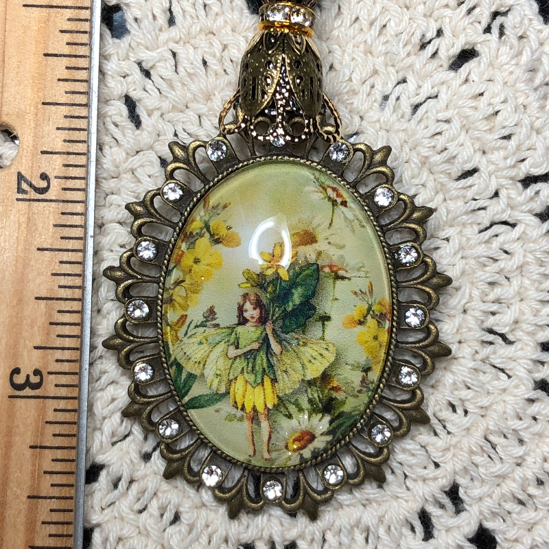 prairie daisy fairy necklace pendant