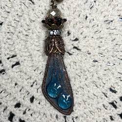 fairy wing-1, enameled necklace pendant