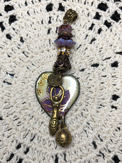 goddess, enameled heart necklace pendant
