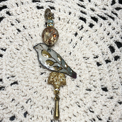 prairie bird-2 enameled necklace pendant