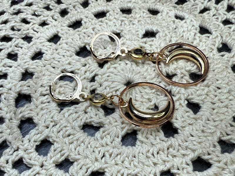 moon hoop earrings