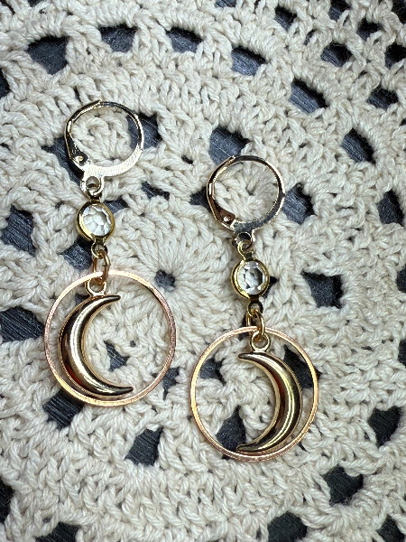 moon hoop earrings