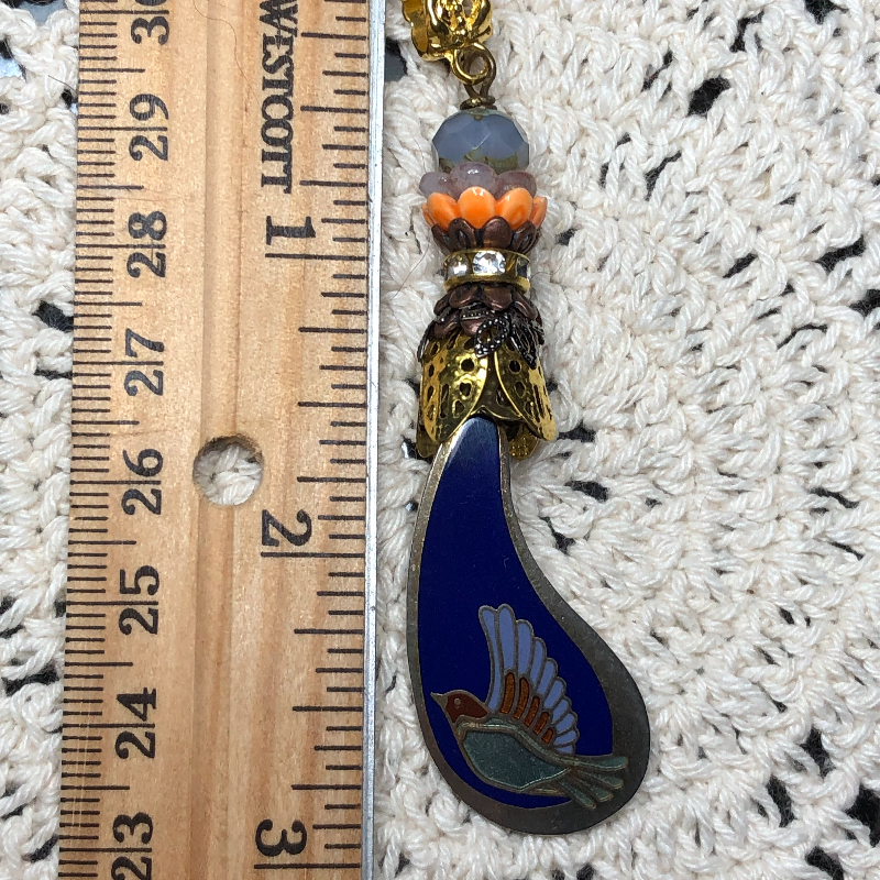 take flight-vintage enameled bird necklace pendant-1