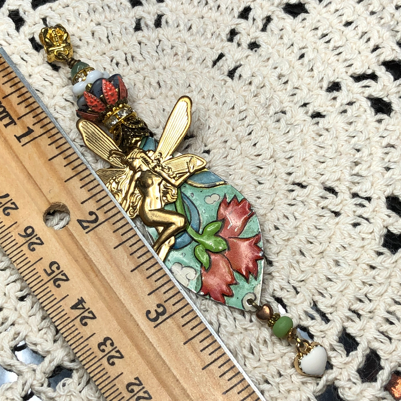 fruits of pure love fairy vintage tin-necklace pendant