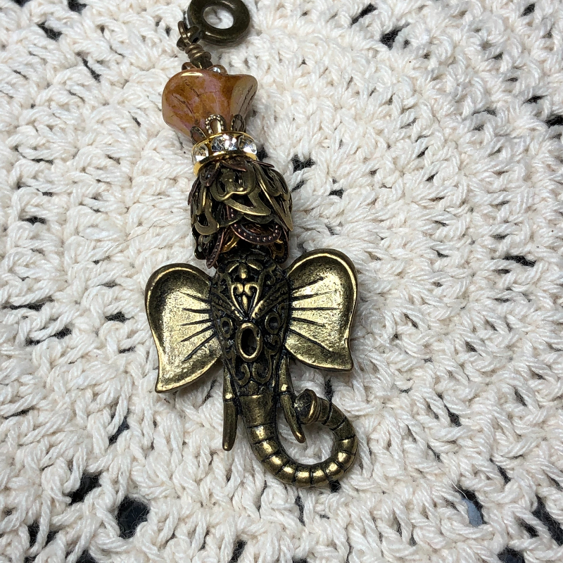 bronze elephant necklace pendant