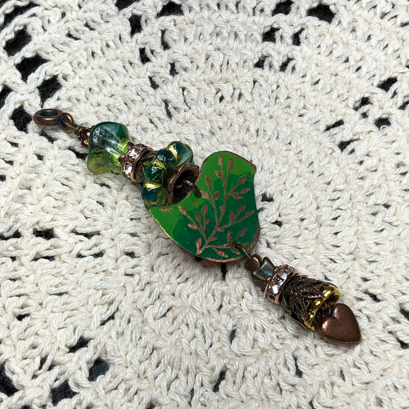 green bird goddess of love-necklace pendant
