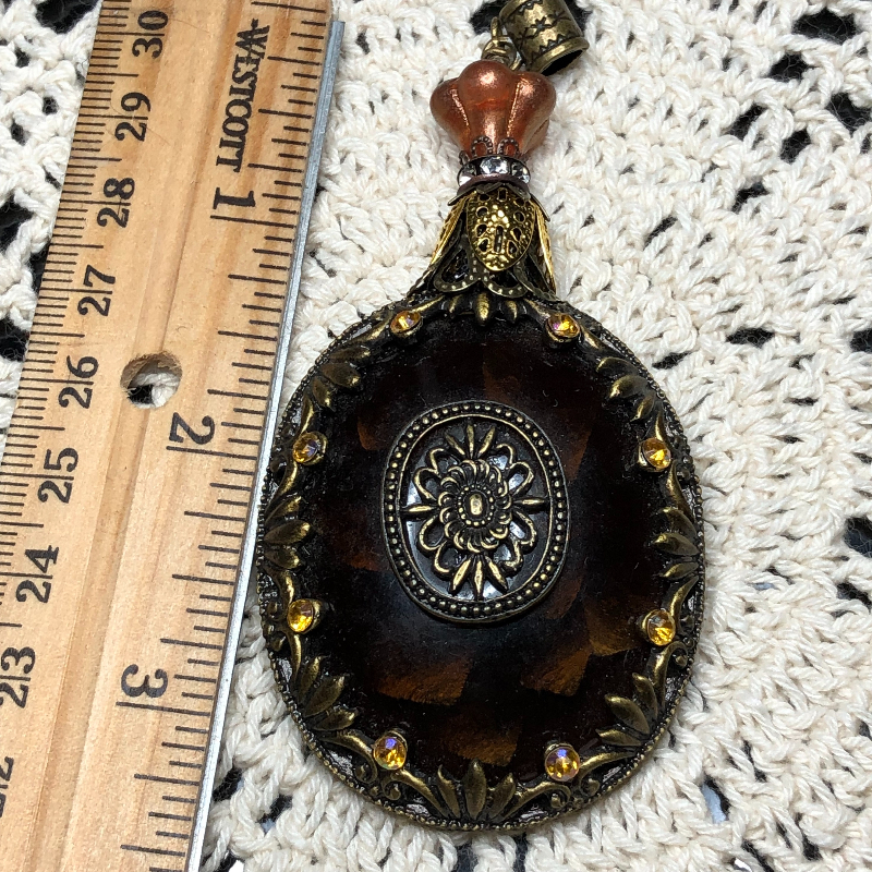 amber vintage art deco necklace pendant