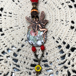 nectar fairy enameled necklace pendant
