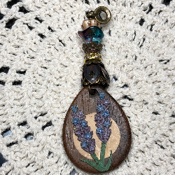 wild lupine flower wood necklace pendant
