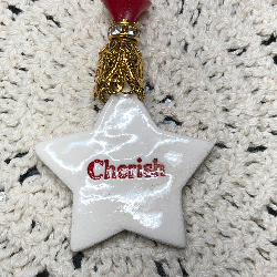 cherish star vintage ceramic necklace pendant