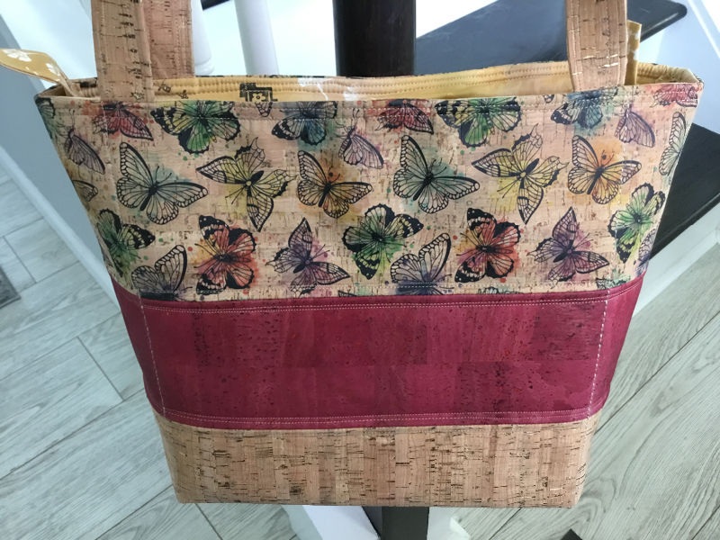 Butterfly Red Cork Bag