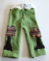 Medium Green Tree Recycled Wool Longies with Interlock Waistband