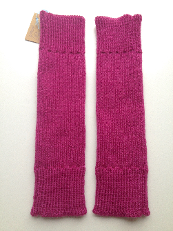 Fuchsia Ribbed Knit Wool Leg Warmers