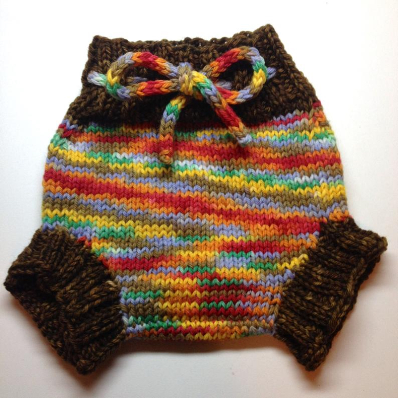 3-9 months - Diaper Cover Wool - Hand Knit Small - Medium Hand dyed Wool Soaker in Harvest Moon Colo