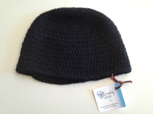 Black Crochet Alpaca Child's Hat
