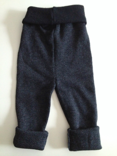 Charcoal Recycled Wool Longies with Interlock Waistband
