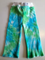 Medium-Large Green and Blue Tie Dye Wool Interlock Longies
