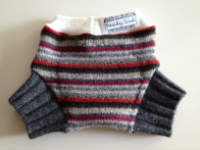 Small Red and Grey Striped Recycled Wool Soaker