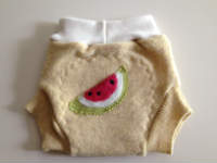 Small Recycled Sandy Yellow Wool Watermelon Soakers